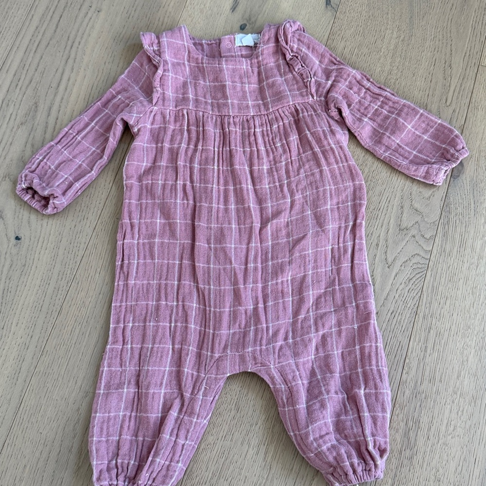 Angel Dear | Pink Plaid Baby Romper